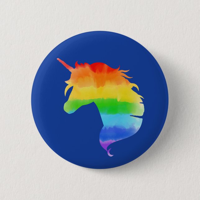 Chapa Redonda De 5 Cm Arcoiris Unicornio (Anverso)