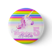 Arcoiris unicornio color de agua arte edad 5 boton