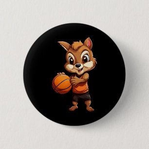 Chapa Redonda De 5 Cm ardilla de baloncesto