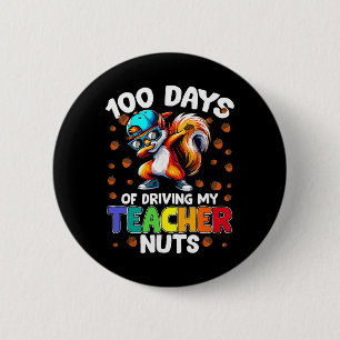 Chapa Redonda De 5 Cm Ardilla Divertida 100 Días Volviendo a Mi Profesor