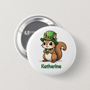 Chapa Redonda De 5 Cm ardilla personalizada del Día de San Patricio