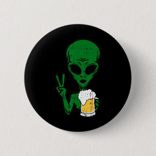 Chapa Redonda De 5 Cm Area-51 Cerveza Alien Signo de paz Lazy Bebe Hallo