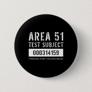 Chapa Redonda De 5 Cm Área 51 Ensayo Sujeto Secuestro Alien Cos Hallowee