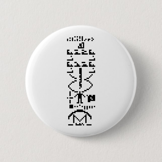 Chapa Redonda De 5 Cm Arecibo Binary Message 1974 (Anverso)