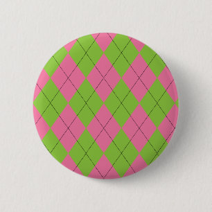 Chapa Redonda De 5 Cm Argel rosa y verde