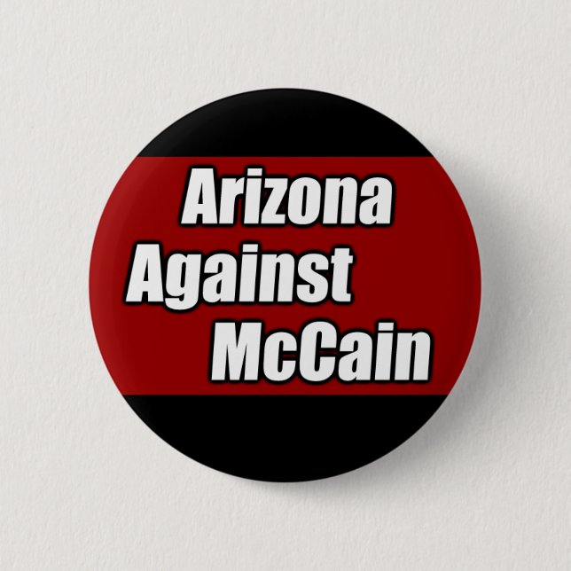 Chapa Redonda De 5 Cm Arizona contra McCain (Anverso)