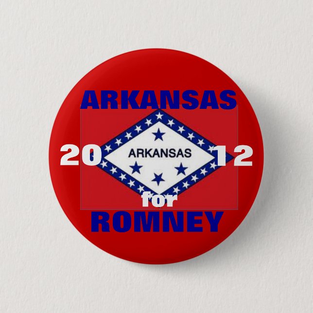Chapa Redonda De 5 Cm Arkansas para Romney 2012 (Anverso)