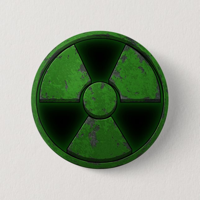 Chapa Redonda De 5 Cm Arma nuclear verde (Anverso)