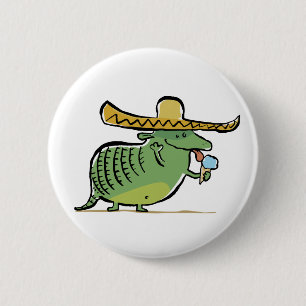 Chapa Redonda De 5 Cm armadillo cariñoso mexicano del helado