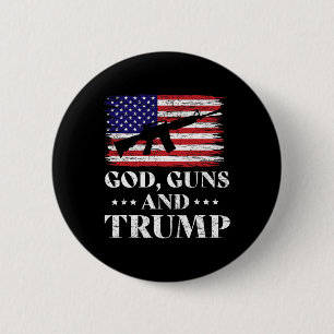 Chapa Redonda De 5 Cm Armas Y Camisas Trump