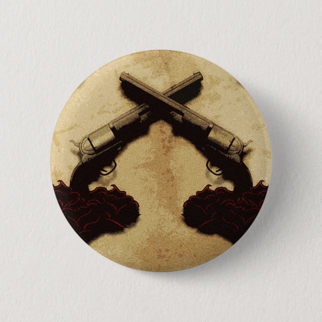 Chapa Redonda De 5 Cm Armas y rosas (Anverso)