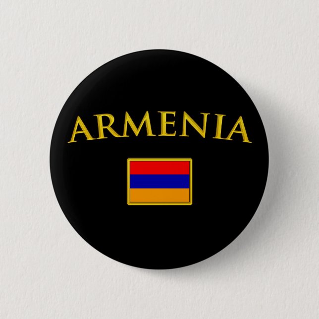 Chapa Redonda De 5 Cm Armenia de oro (Anverso)