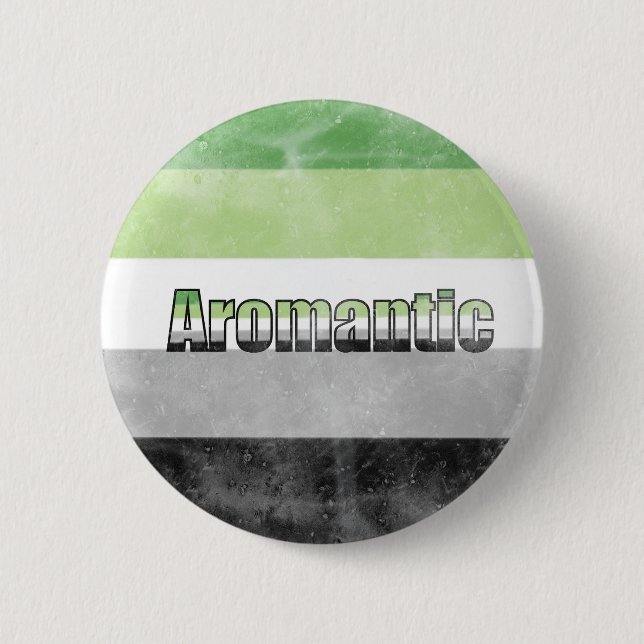 Chapa Redonda De 5 Cm Aromantic pride flag badge (Anverso)