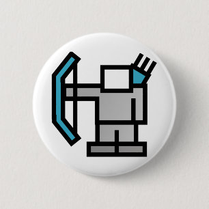 Chapa Redonda De 5 Cm Arquero en azul