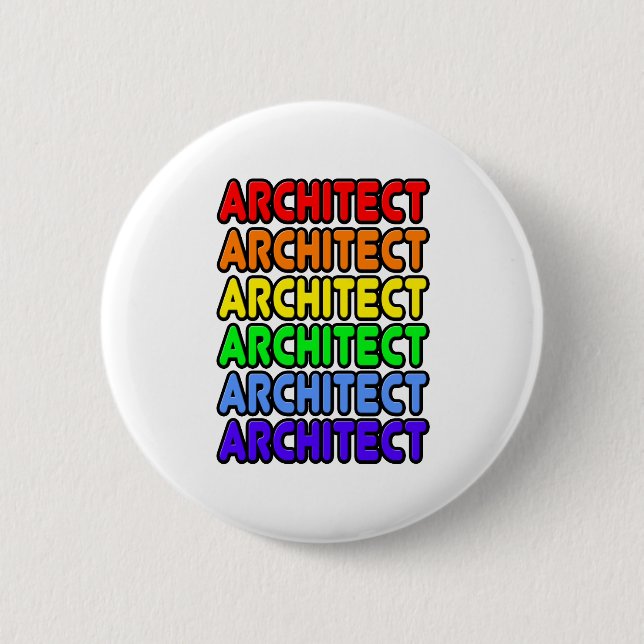 Chapa Redonda De 5 Cm Arquitecto arcoiris (Anverso)