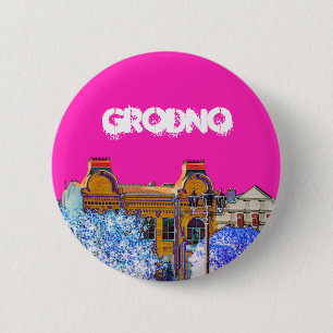 Chapa Redonda De 5 Cm Arquitectura de Grodno Bielorrusia