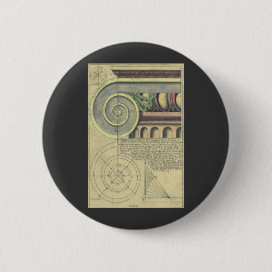 Chapa Redonda De 5 Cm Arquitectura Vintage; Voluta Capital por Vignola