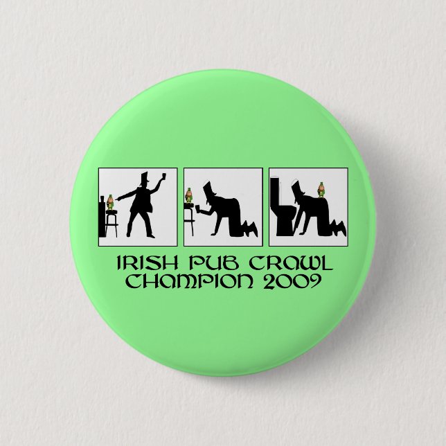 Chapa Redonda De 5 Cm Arrastre de pub irlandés divertido (Anverso)