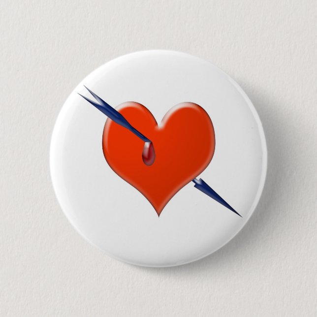 Chapa Redonda De 5 Cm Arrow through the heart (Anverso)