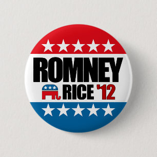 Chapa Redonda De 5 Cm Arroz 2012 de Mitt Romney Condi