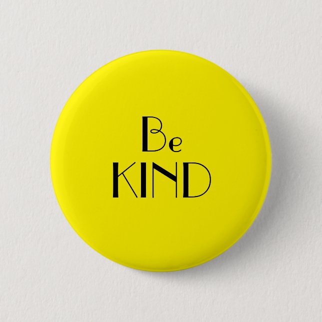 Chapa Redonda De 5 Cm Art Deco Be Bind Bright Yellow Text (Anverso)