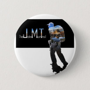 Chapa Redonda De 5 Cm Art - Hiker Silhouette - John Muir Trail Text