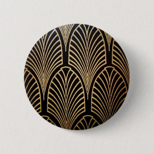 Chapa Redonda De 5 Cm Art Nouveau, art deco, patrón de ventilador, bronc