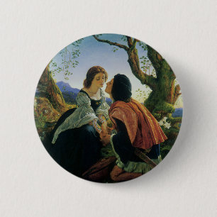 Chapa Redonda De 5 Cm Arte Antiguo, Amantes al Atardecer, Sir Joseph Noe