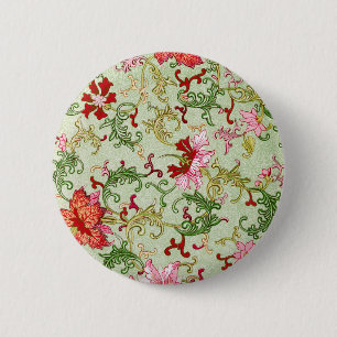 Chapa Redonda De 5 Cm Arte Antiguo Chinoiserie Floral Chino Nouveau