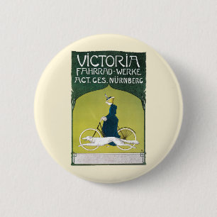 Chapa Redonda De 5 Cm Arte antiguo modernista, Victoria Fahrrad Werke, R