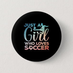 Chapa Redonda De 5 Cm Arte Chica De Fútbol Para Chicas Niños Pequeñas Mu