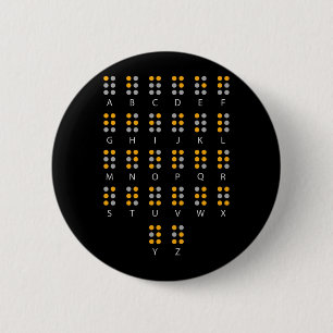 Chapa Redonda De 5 Cm Arte ciego en Braille Alphabet