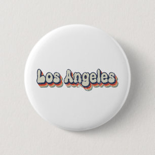 Chapa Redonda De 5 Cm Arte Clásico de la Ciudad del Cromo de Los Ángeles