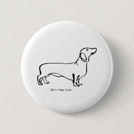 Chapa Redonda De 5 Cm Arte Dachshund minimalista - Tu texto, tu estilo