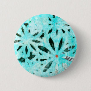 Chapa Redonda De 5 Cm Arte Daisy de medios mixtos