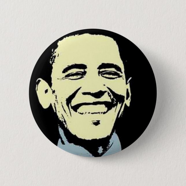 Chapa Redonda De 5 Cm Arte de Barack Obama (Anverso)