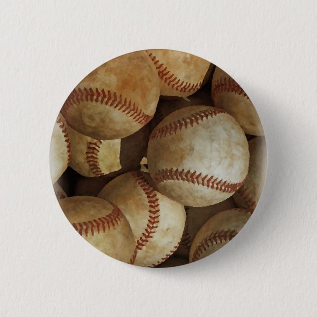 Chapa Redonda De 5 Cm Arte de béisbol de moda (Anverso)