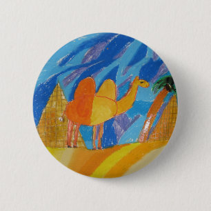 Chapa Redonda De 5 Cm Arte de camello por niños