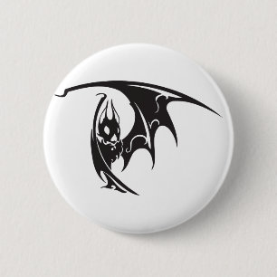 Chapa Redonda De 5 Cm Arte de estilo de tatuaje de murciélagos vampiros