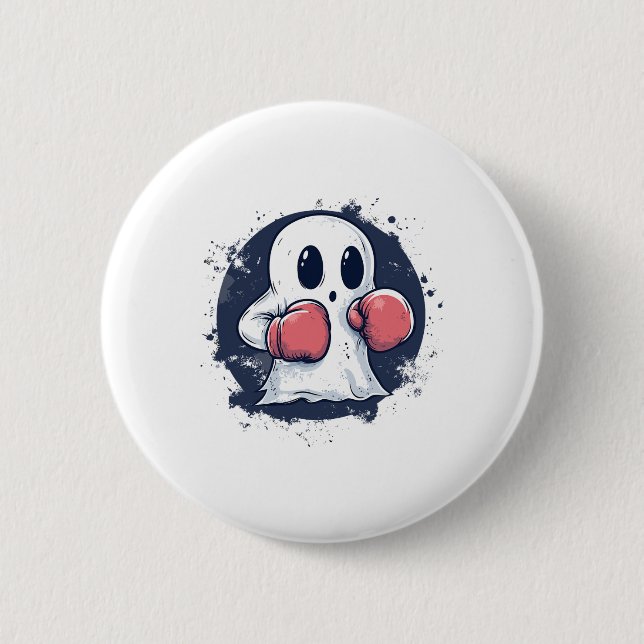 Chapa Redonda De 5 Cm Arte de fantasma de boxeo lindo (Anverso)