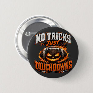 Chapa Redonda De 5 Cm Arte de fútbol de Halloween sin trucos solo touchd