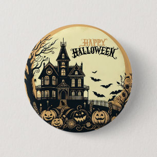Chapa Redonda De 5 Cm Arte de Halloween feliz