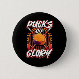 Chapa Redonda De 5 Cm Arte de Hockey sobre Hierba Pucks And Glory
