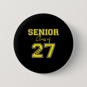 Chapa Redonda De 5 Cm Arte de la clase de camiseta dorada Senior 2027