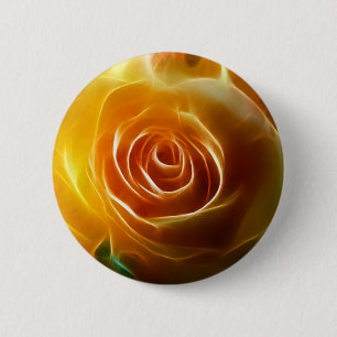 Chapa Redonda De 5 Cm Arte de la flor del fractal del flor del rosa