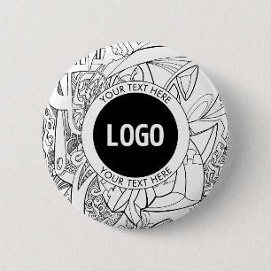 Chapa Redonda De 5 Cm Arte de línea moderno original y su logotipo