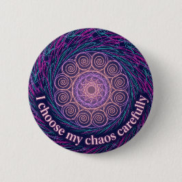 Chapa Redonda De 5 Cm Arte de Mandala de ADHD Neurodivergente Elige Mi C