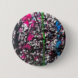 Chapa Redonda De 5 Cm Arte de mármol negro, rosa, verde y azul