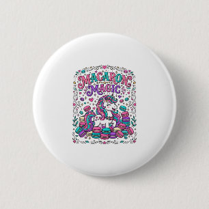 Chapa Redonda De 5 Cm Arte de Mercado Colorido Magia Macaroon Unicornio