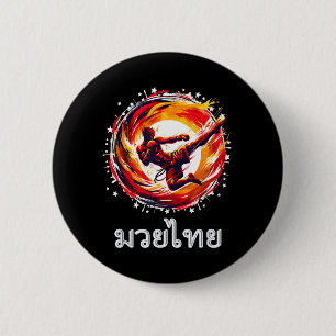 Chapa Redonda De 5 Cm Arte de Muay Thai Kickboxing de las Ocho Extremida